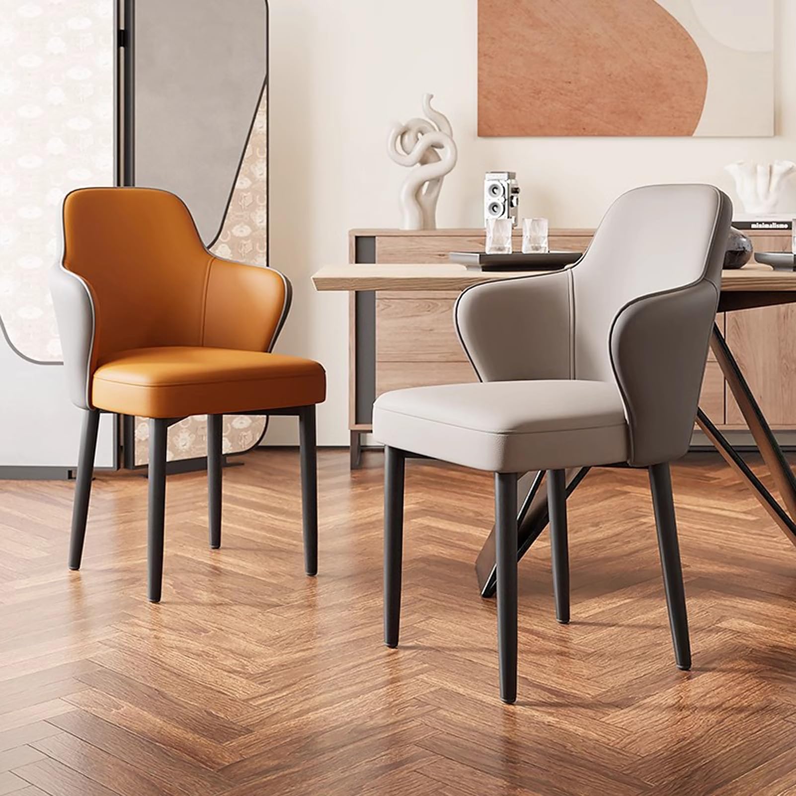 ⅱ. dining chair set Dining Chair Set of 2, Faux Leather Kitchen Dining Room