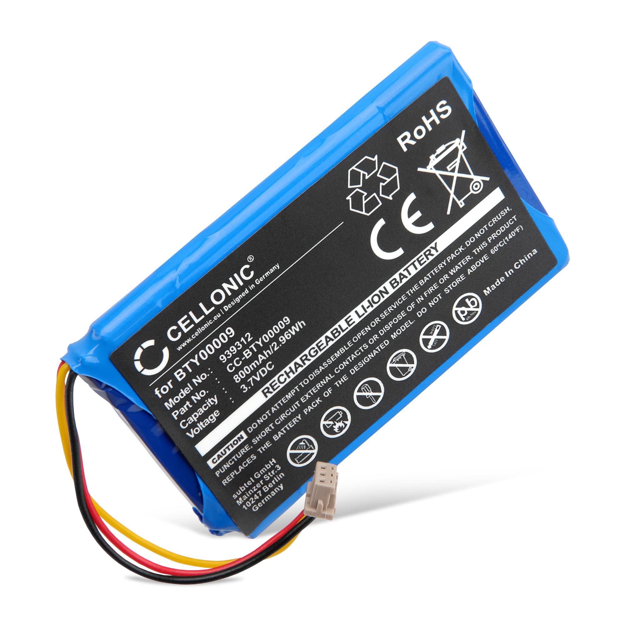 CELLONIC 1x Batterie Compatible avec Ingenico LEC-V03.00-0242 | 1x, (800mAh, 3.7V, Lithium Ion), Terminal de paiement / TPE Batterie pour Ingenico BTY00009 FPS16020002419