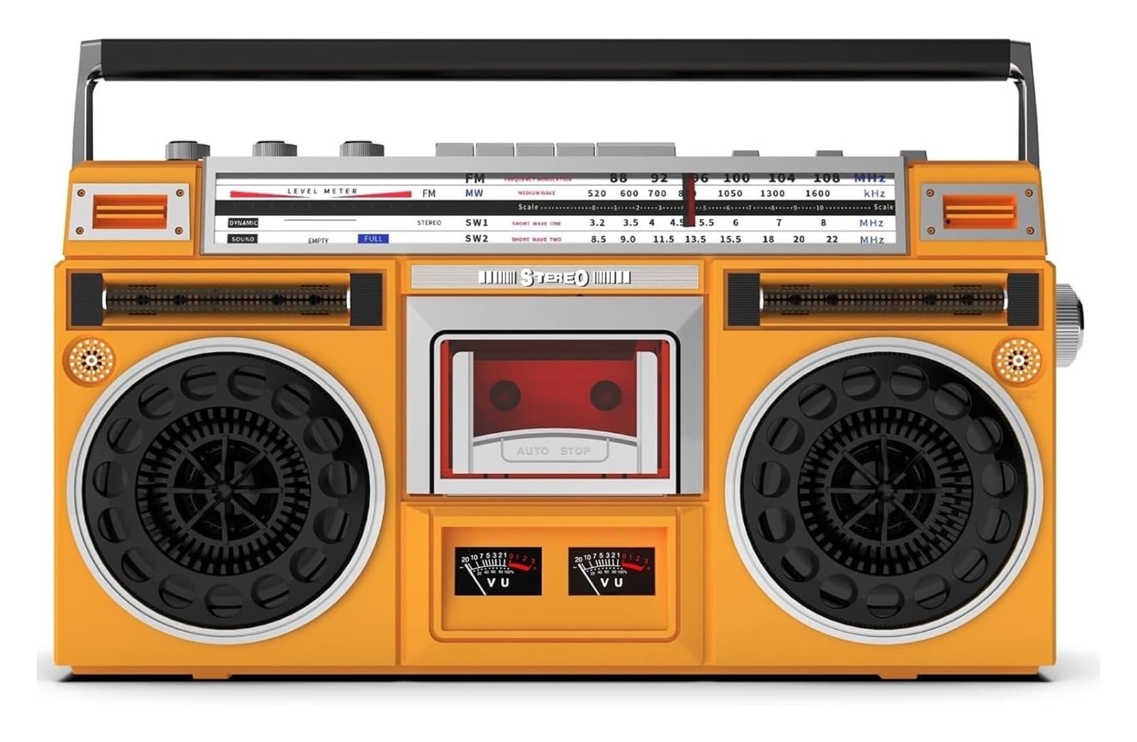 Boombox portátil Estilo Retro clásico de los años 80, con grabadora de Casete, Adecuado for Adultos Mayores, entusiastas del Aire Libre y Espacios como dormitorios, cocinas y Estudios.
