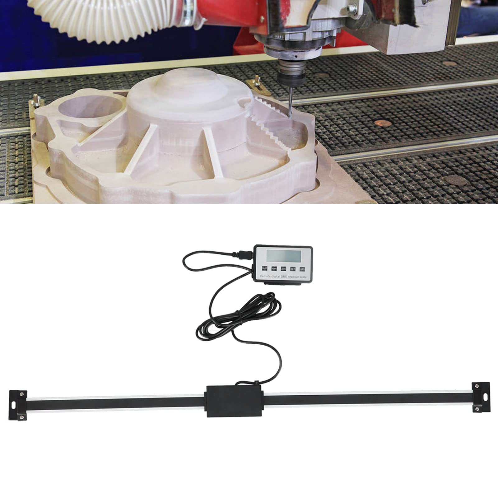 Digitale Anzeige Linearer Messschieber mit digitaler Anzeige, metrische und imperiale Maßeinheiten, 0,01 mm Auflösung für Dreh- und Fräsmaschinen, Edelstahllineal mit hoher (0-500mm)