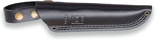 Miniatura 3 de Joker Cuchillo de caza Montañero CV134, mango de lona Micarta, hoja Sandvik 14C28N, funda de cuero negro, herramienta de pesca, caza, camping y