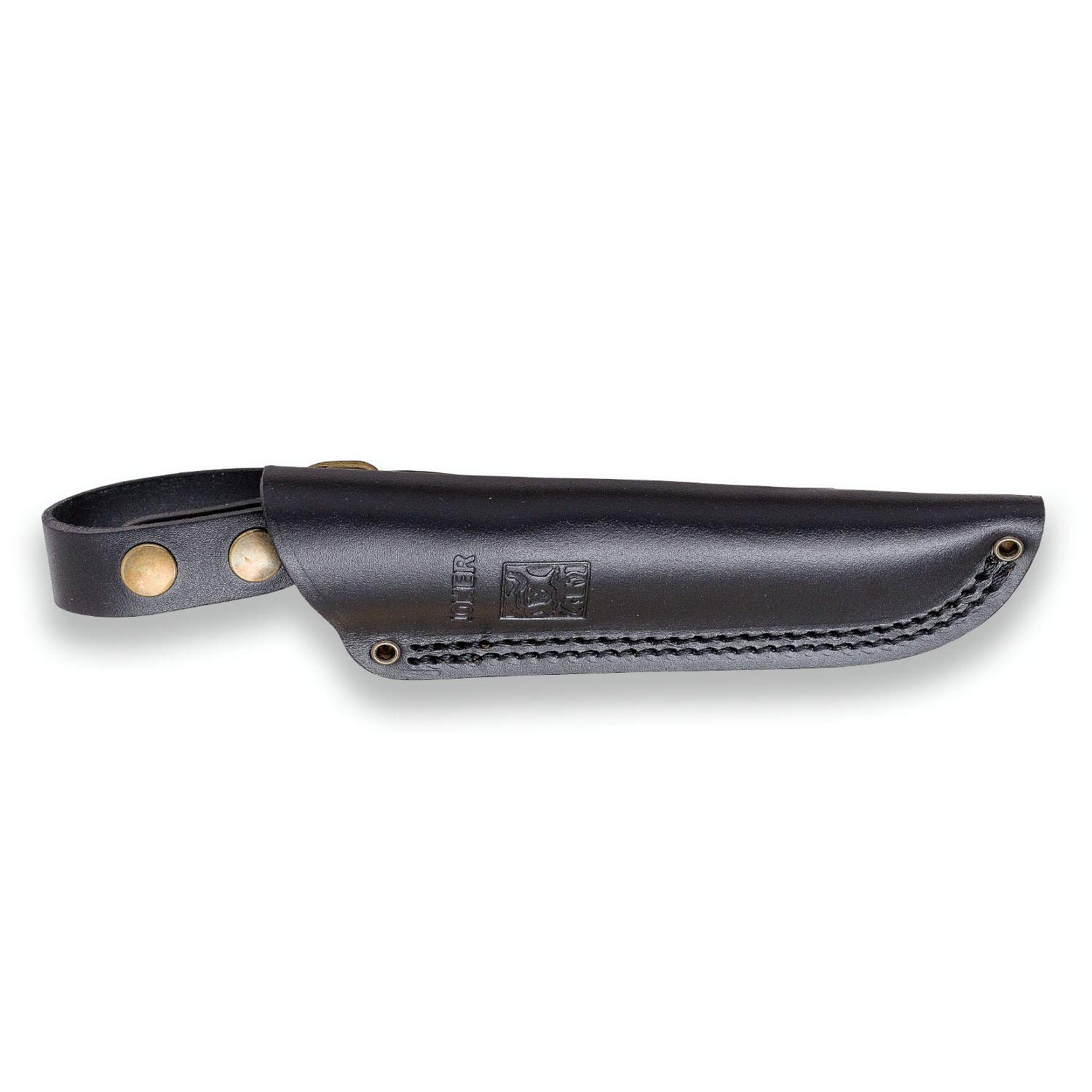 joker Coltello da caccia Mountaineer CV134, mango Tela Micarta, lama 11 cm Sandvik 14C28N, fodero in pelle nera, per la pesca, la caccia, il campeggio e l'escursionismo