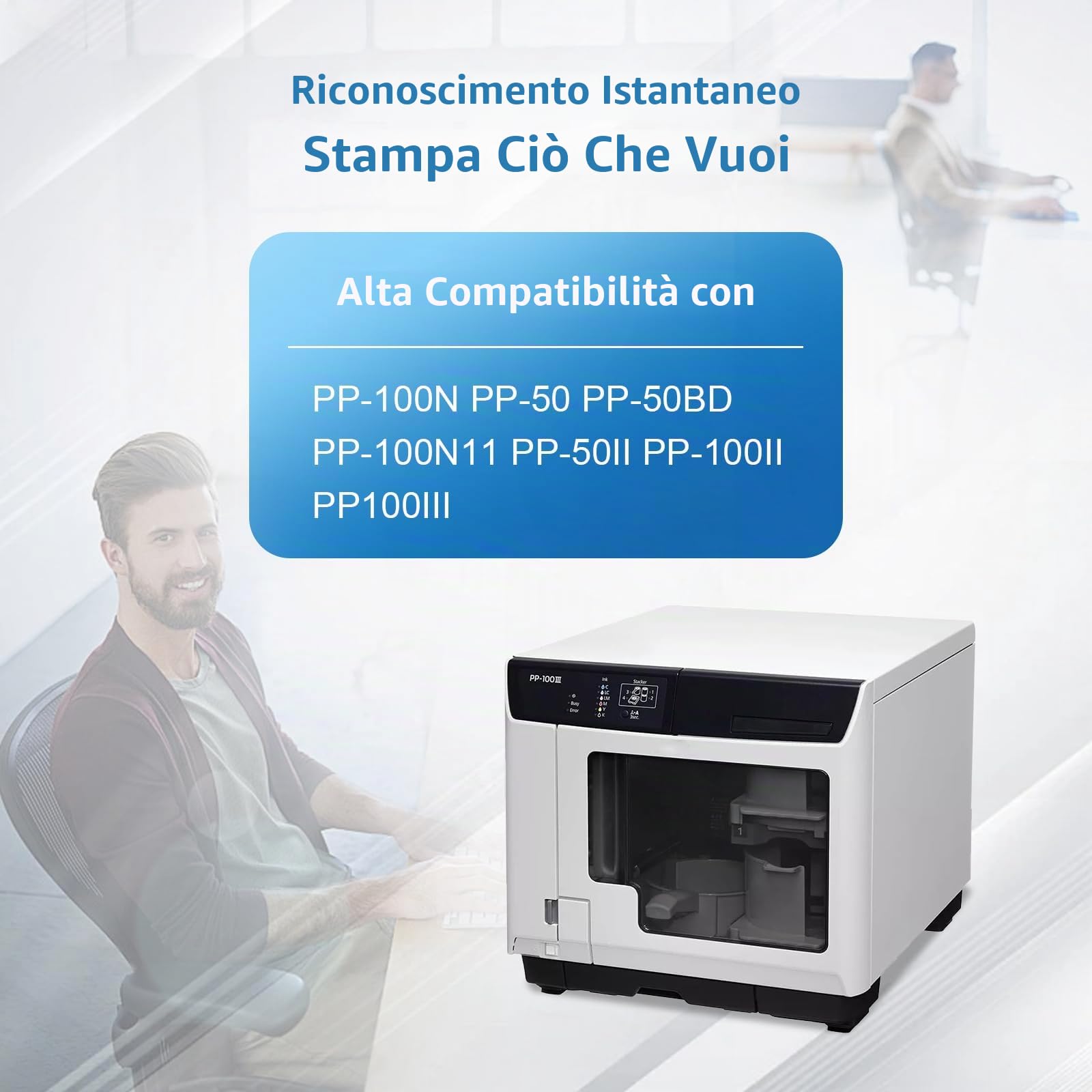 PP-100 PP-50 PJIC1 PJIC2 PJIC3 PJIC4 PJIC5 PJIC6 - Cartuccia di inchiostro rigenerata per EPN PP-100N11 PP-50BD PP-50II PP-100II PP100III (6 pezzi)