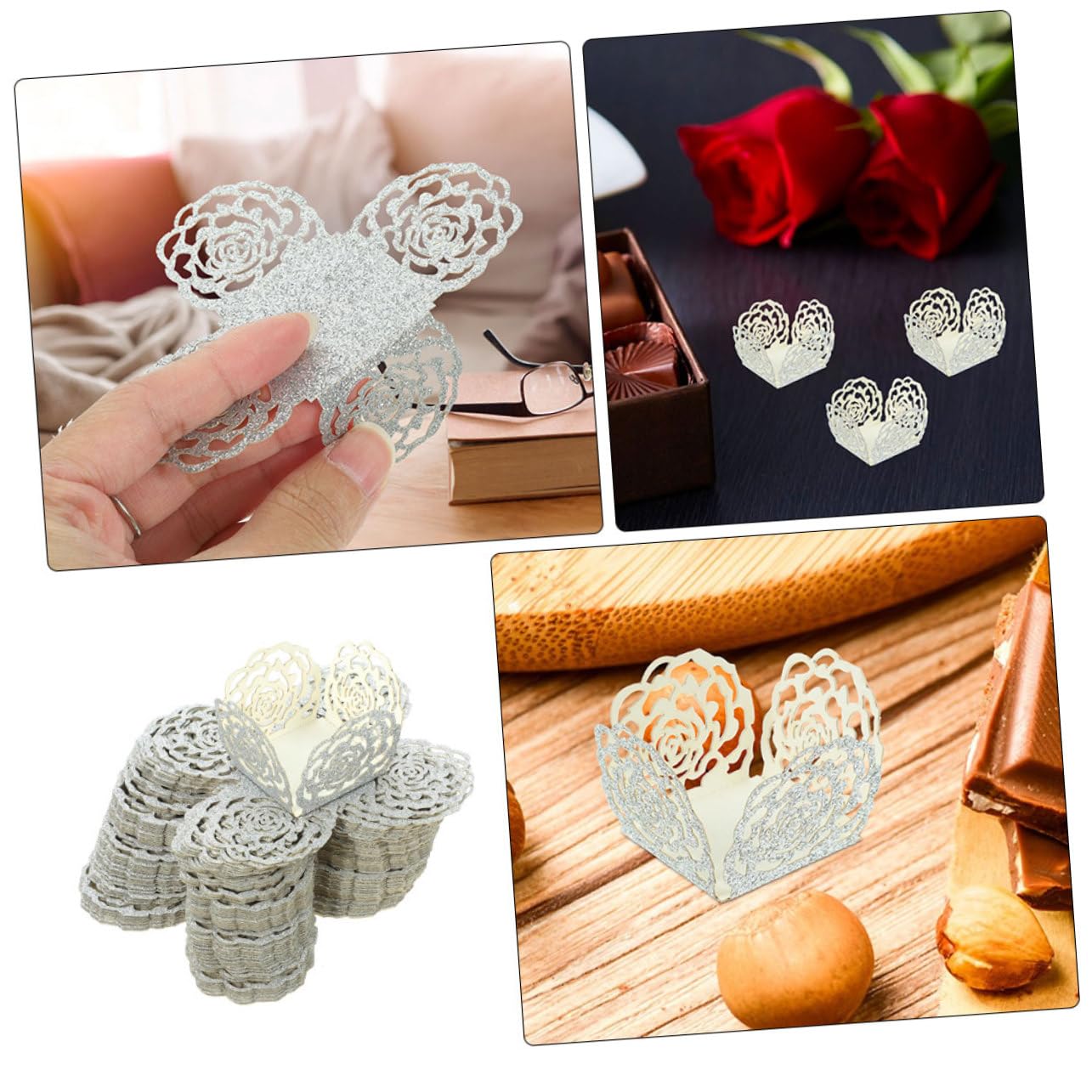 100piezas Envoltorios Papel Moldes Forros Moldes Vajilla Dulces Decorativos Fiestas