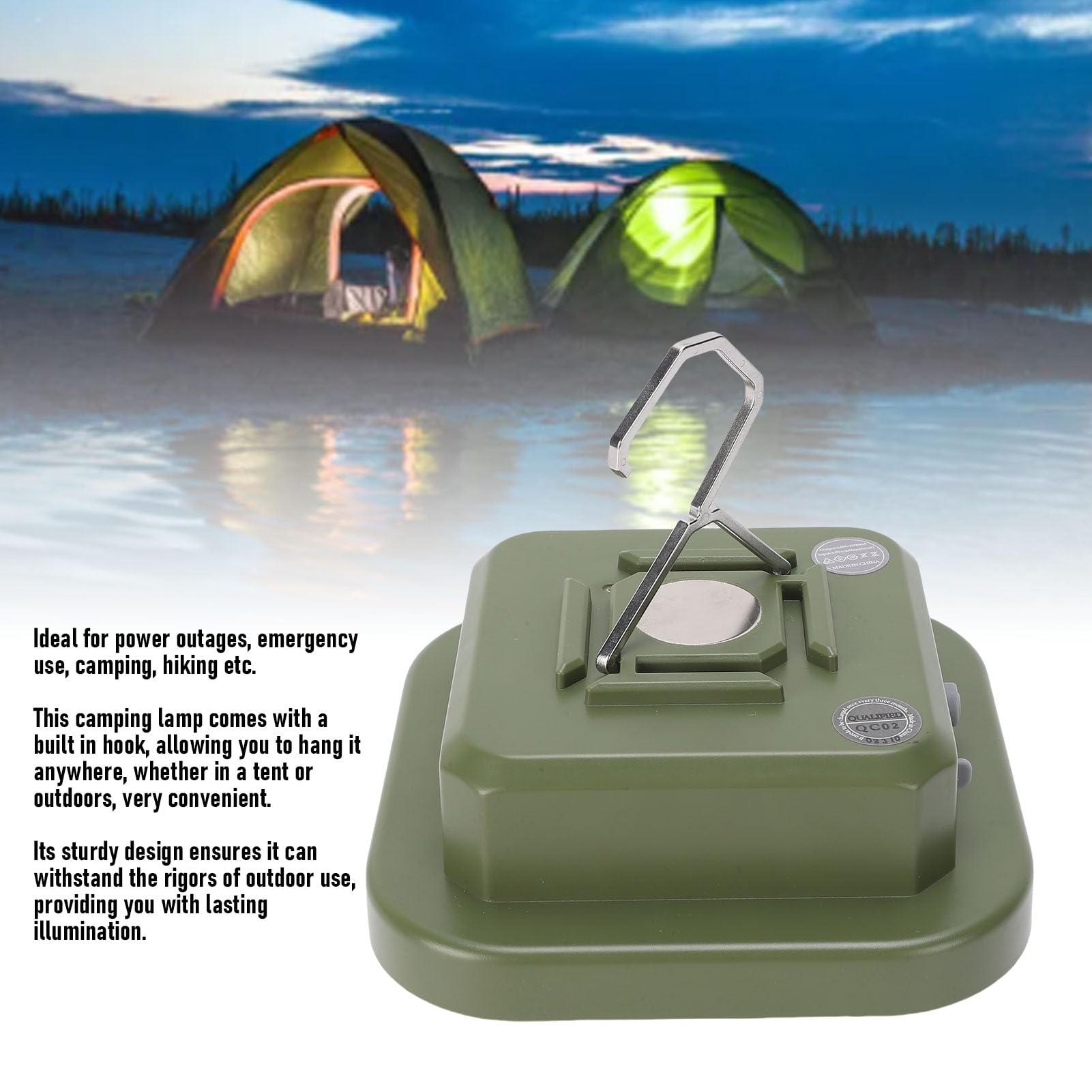 Wiederaufladbare LED-Campinglaterne, Wasserdichte Zeltleuchte, 1300 Lm, für Camping, Wandern, Angeln, Tragbare LED-Campinglampe