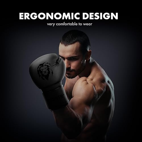 Miniatura 9 de FIGHTR Guantes de boxeo profesionales hechos de cuero genuino  hombres y mujeres  para boxeo, artes marciales mixtas, artes marciales 10, 12, 14, 16