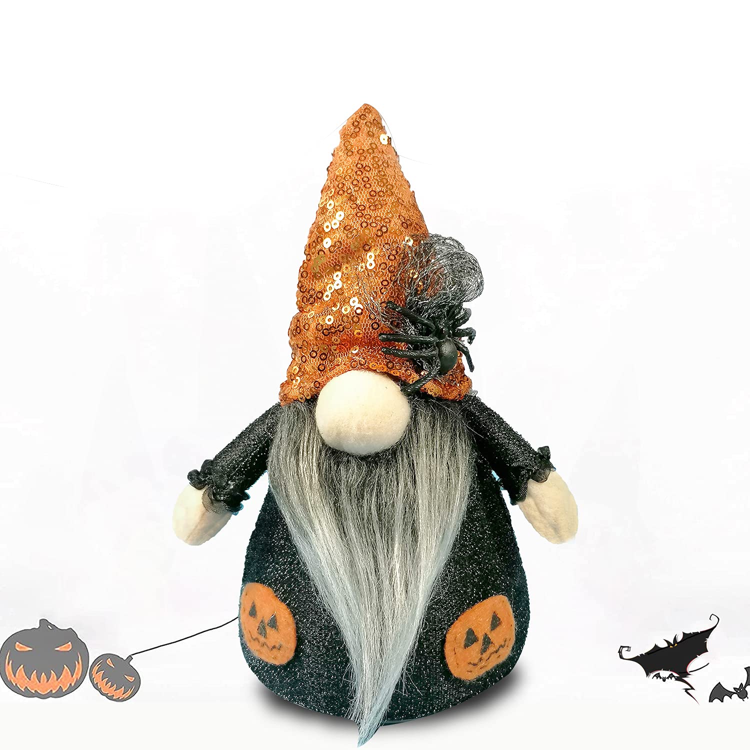 Photo 1 of (Set of 6)  BWFY Halloween Gnome Plush Decorations Handmade Light Up Gnome 