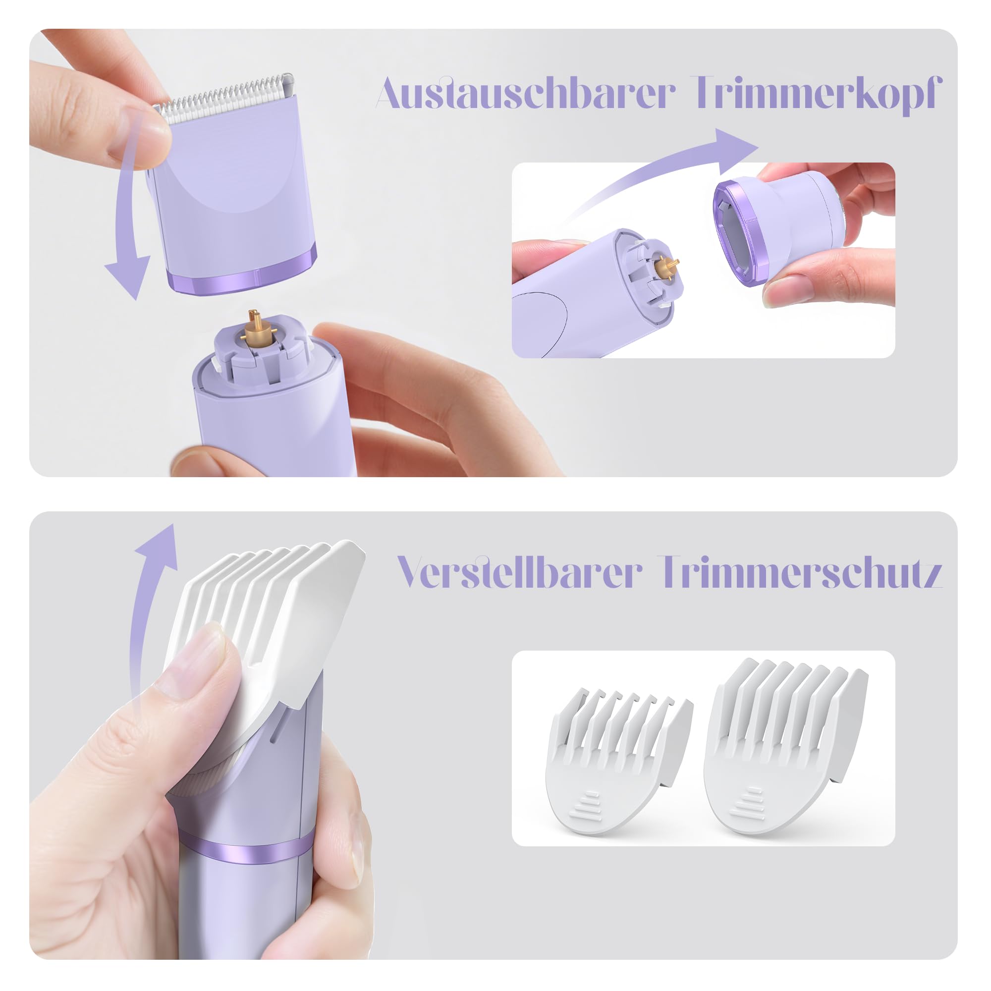 Afeitadora íntima para mujeres, afeitadora para mujer, para axilas, brazos, cuerpo, cara, afeitadora para mujer, zona íntima, uso en húmedo y seco, recargable, con estación de carga USB