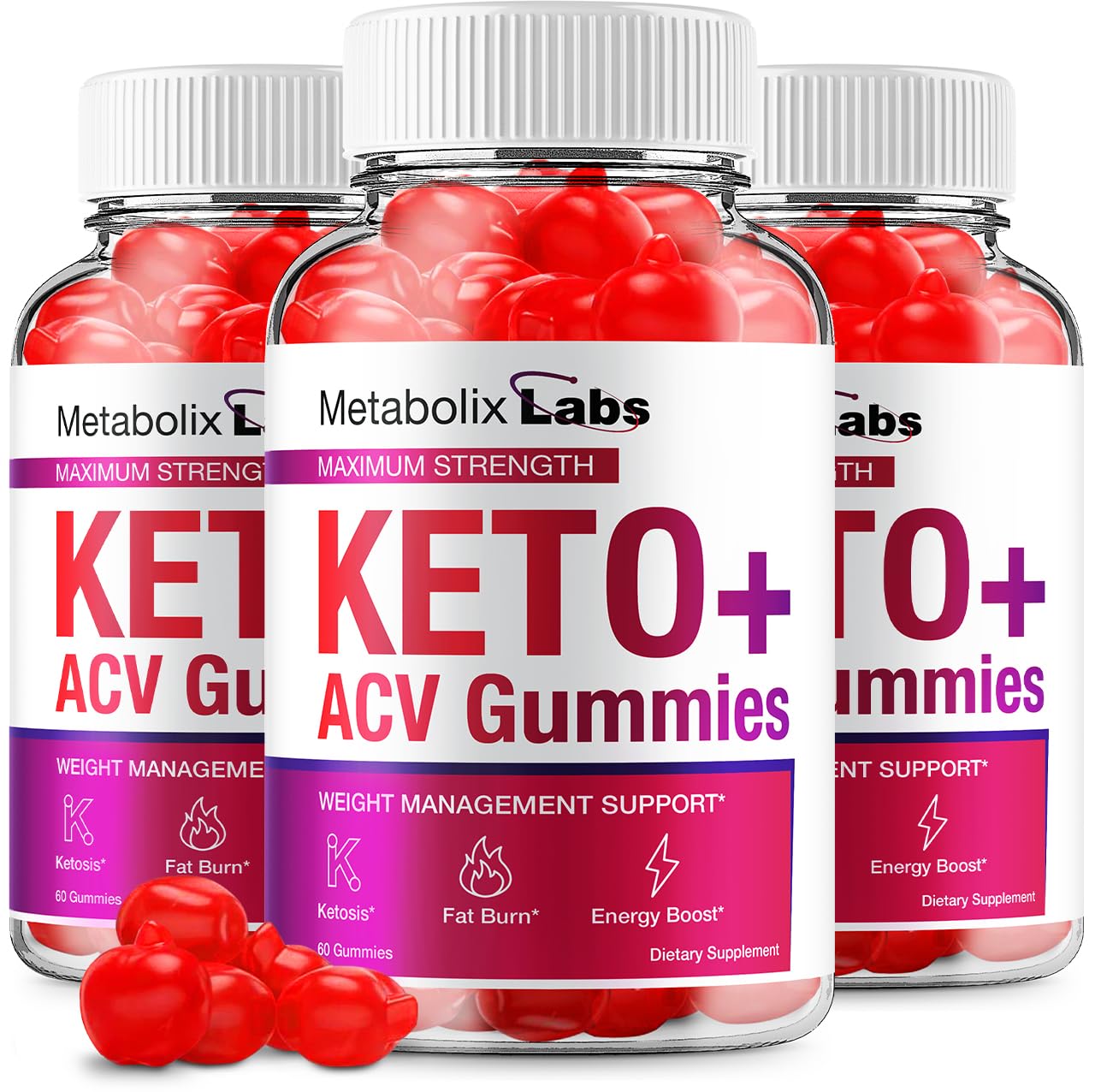 (3 Pack) Metabolix Labs Keto ACV Gummies - Official - Keto MetabolixLabs ACV Gummies Advanced Formula Plus Apple Cider Vinegar Dietary Supplement B12 Beet Root Juice Men Women (180 Gummies)