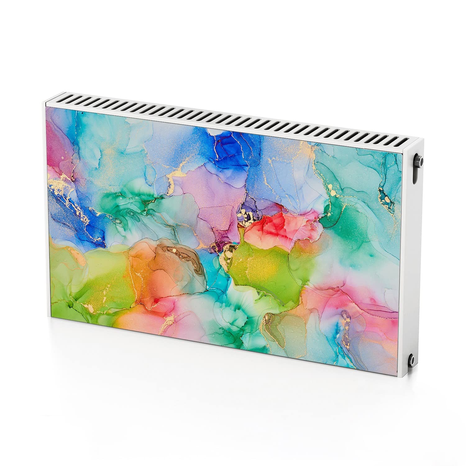 Cubierta de radiador magnética para salones modernos con acuarelas de 100x60 cm
