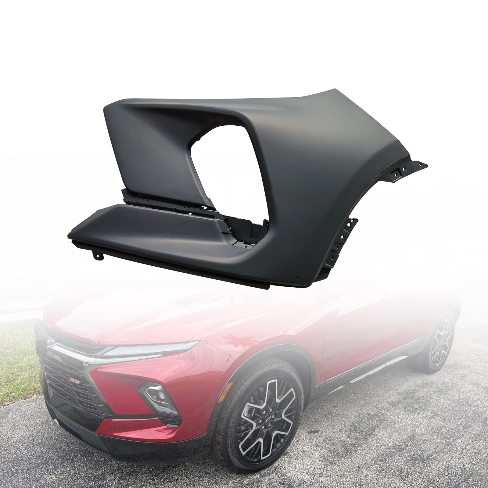 Front Bumper Side Cover Left Driver Compatible with 2023 2024 2025 Chevy Blazer LT, Premier, RS 42755332