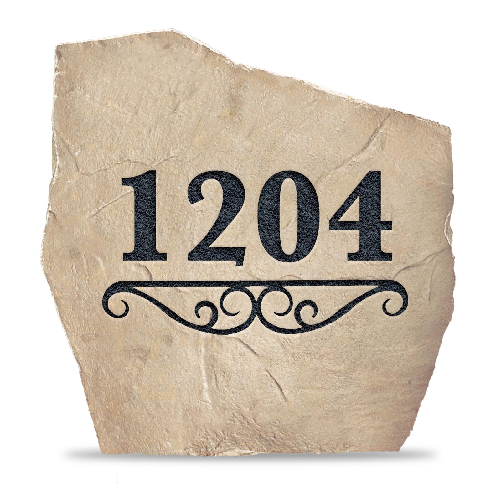 Personalized Address Landscape Stone - Garden Stone - Sandstone Color - 15" W x 15” H