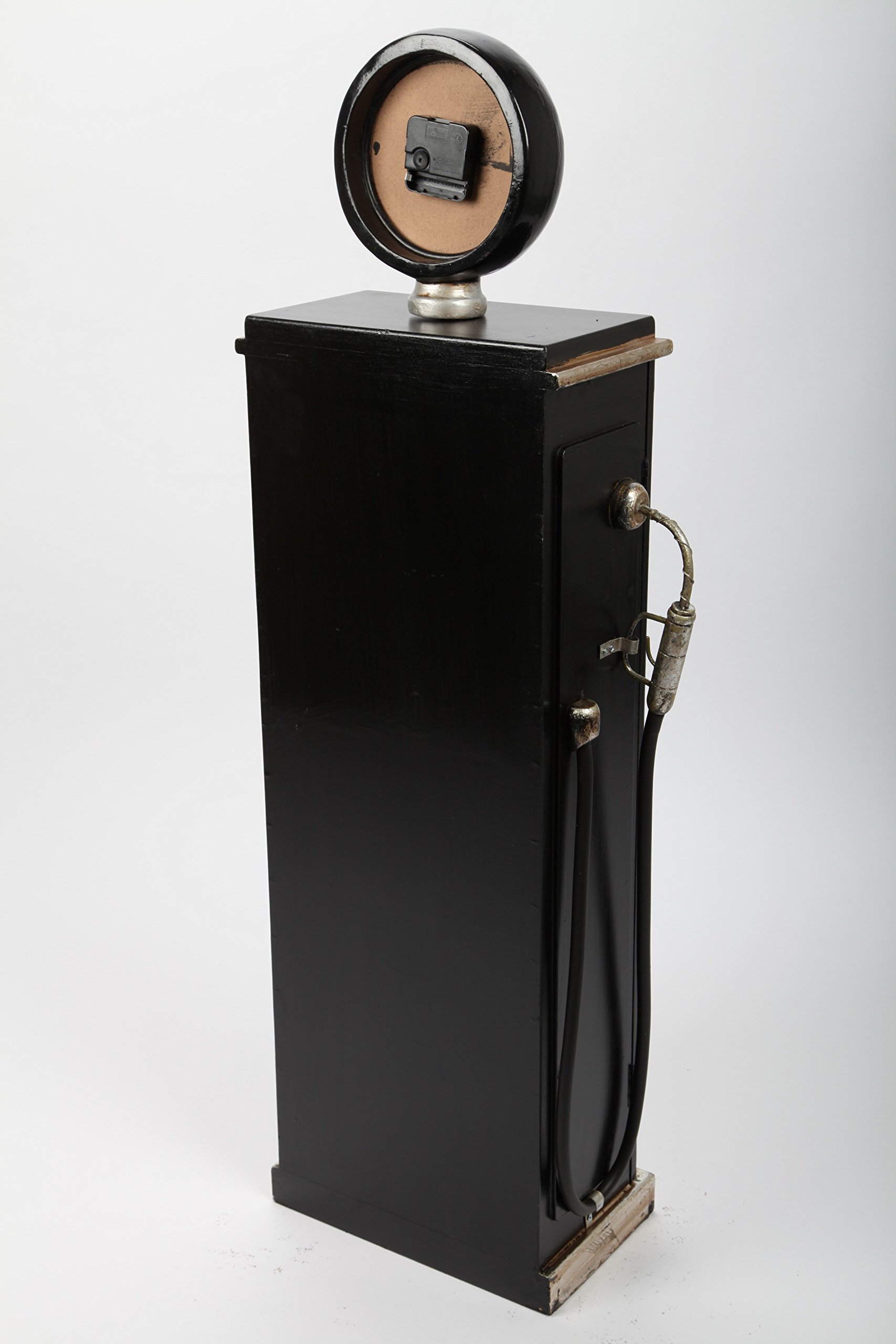 Design-Schrank Zapfsäule mit Uhr, Retro, schwarz, 102cm