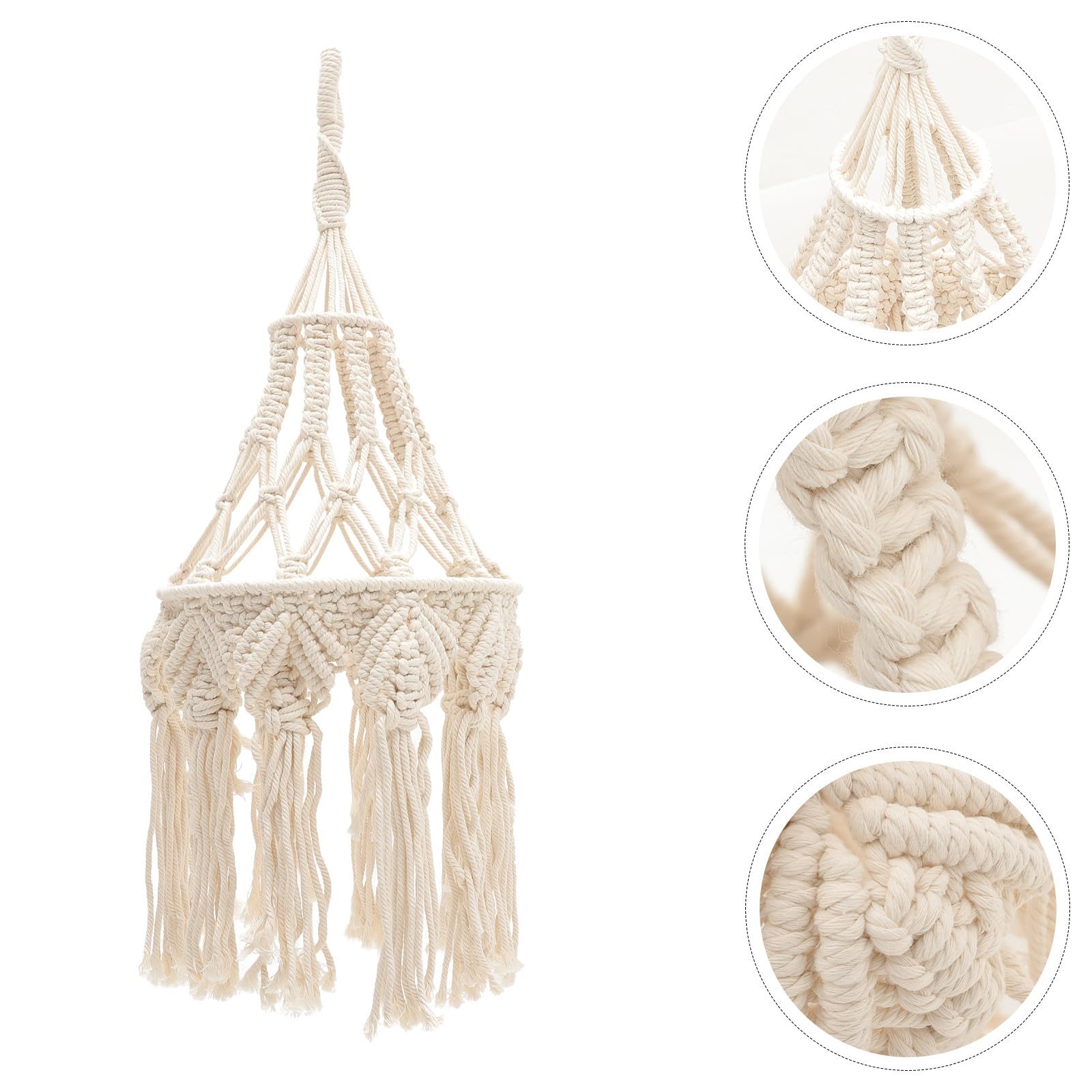 GANAZONO Coprilampada Intrecciato in Stile Boho Corda di Cotone, Paralume per Lampada a Sospensione, Adatto per Matrimoni e Decorazioni di Feste Stili multipli
