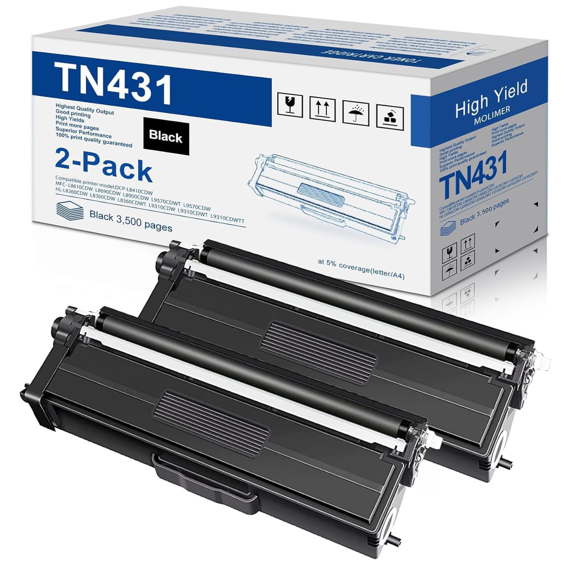 Amazon.com: TN431BK TN431 Black Toner Cartridge TN-431 TN-431BK