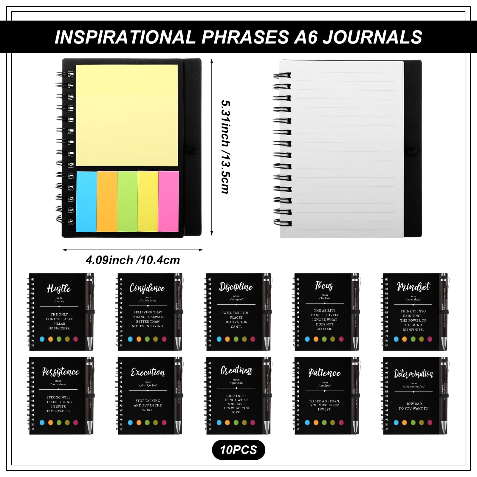 20 Pcs Motivational Spiral Notebooks with Sticky Notes Inspirational Pen Bulk Thank You Journals Notepads Positive Pens Employee Appreciation Gifts for Coworker Teacher Team Colleagues Nurse Staff - Image 2