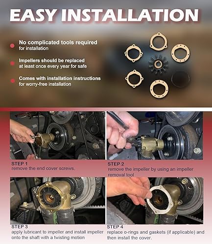 Miniatura 14 de Kit de reparación de impulsor de bomba de agua Reemplazo para Sherwood 10615K-SHW para Volvo Penta 835874 Impulsor de bomba de enfriamiento