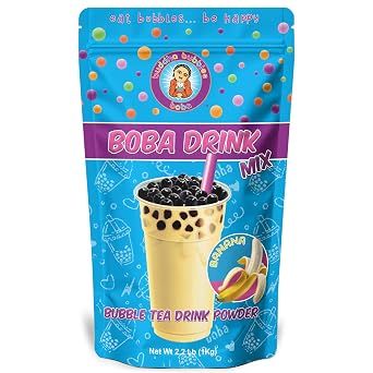 Premium BANANA CREAM Boba Tea Drink Mix Powder By Buddha Bubbles Boba (2.2 Pounds / 1 Kg)
