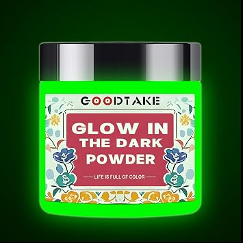 GOODTAKE Glow in The Dark Powder, Green Colors Glow Powder Set, Epoxy Resin Dye Luminous Pigment Powder for Fine Art, DIY Nail Art, Epoxy Resin Colorant, Paint, Cosmetics Green, 4 Ounces