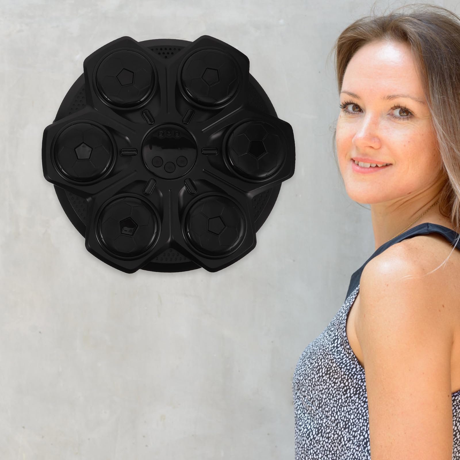 Macchina da Boxe Interattiva con Musica Intelligente, Cuscinetto da Boxe Elettronico in Plastica con Guanti, Strumento di Relax e Sicurezza per Allenamento a Casa