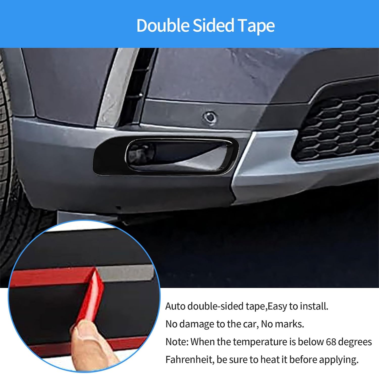 Car Accessories Compatible with Honda New Pilot 2023 2024 2025 2026 Exterior Front Fog Light Lamp Cover Trim ABS 2PCS(Glossy Black Style)