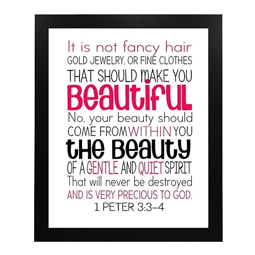 Miniatura 5 de Beautiful- Gentle and Quiet Spirit - Christian Inspirational Wall Art, Motivational Scripture Wall Decor Print- For Home Decor, Church Decor, Living