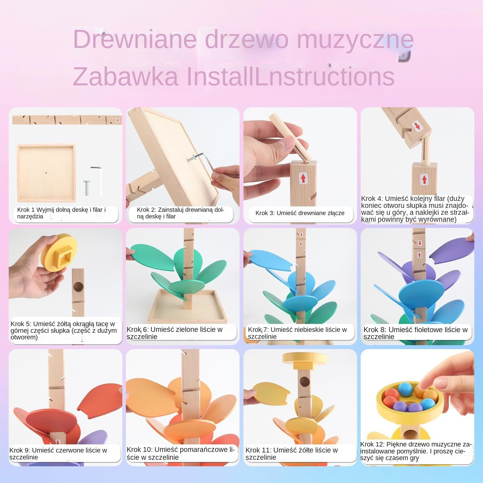 Drewniana zabawka z kulkami Drewniane Zabawki Sortujące z Torem Kulkowym