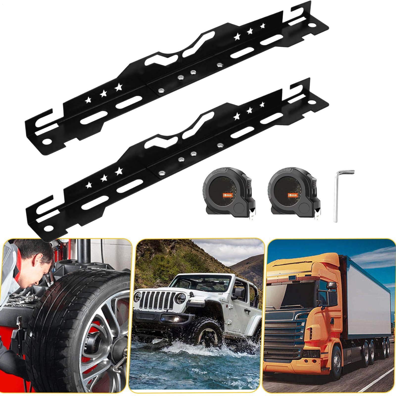 Attrezzi di allineamento per Auto Kit Piastre Gadget Pneumatici | Strumenti Allineamento Antiscivolo Per Ruota Adatto ad auto, domestico, camion, veicoli e garage automobilistico