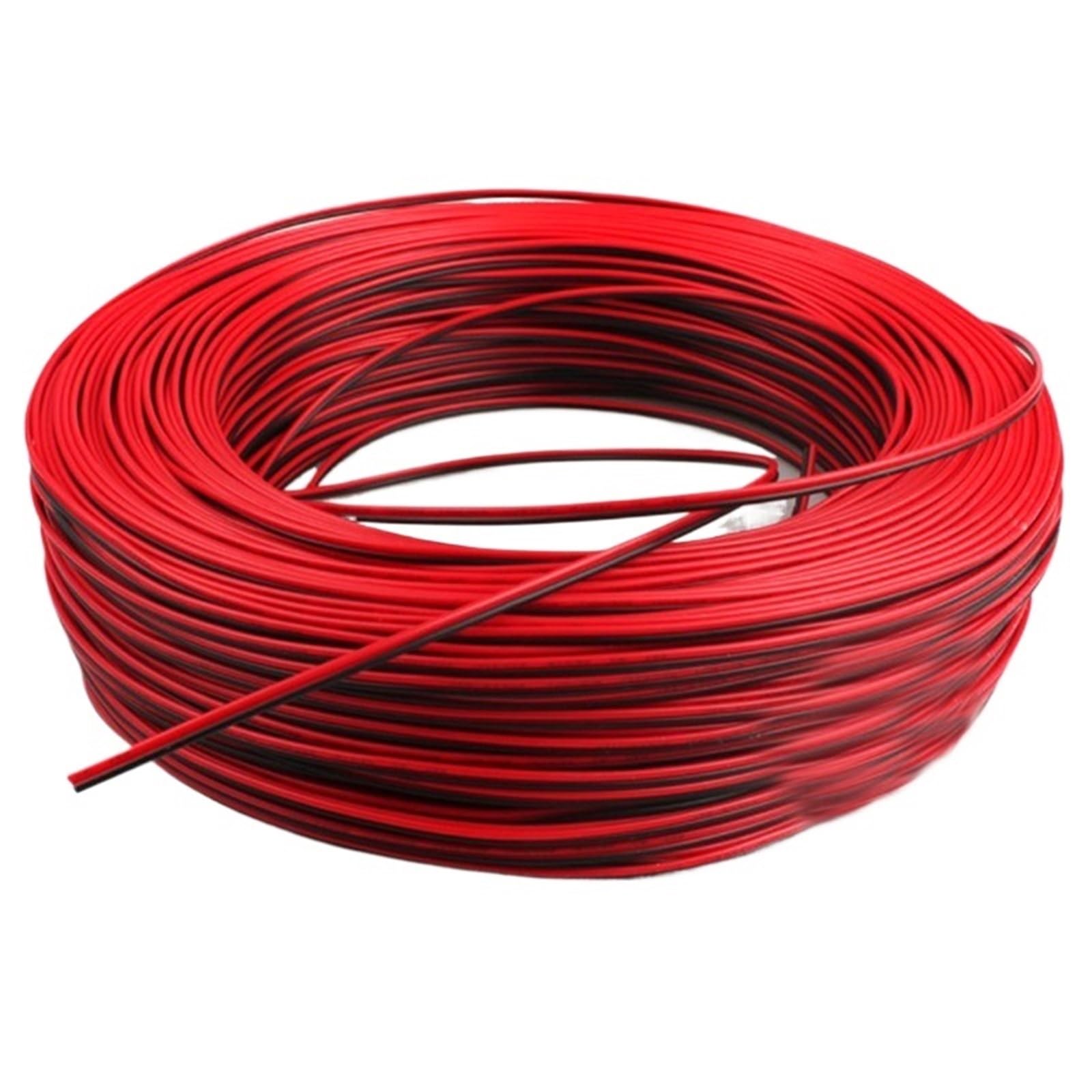 Cables LED de 5/10/20 m, tira LED de 2 pines, calibre 22 AWG, 2 conductores, rojo y negro.(10m)