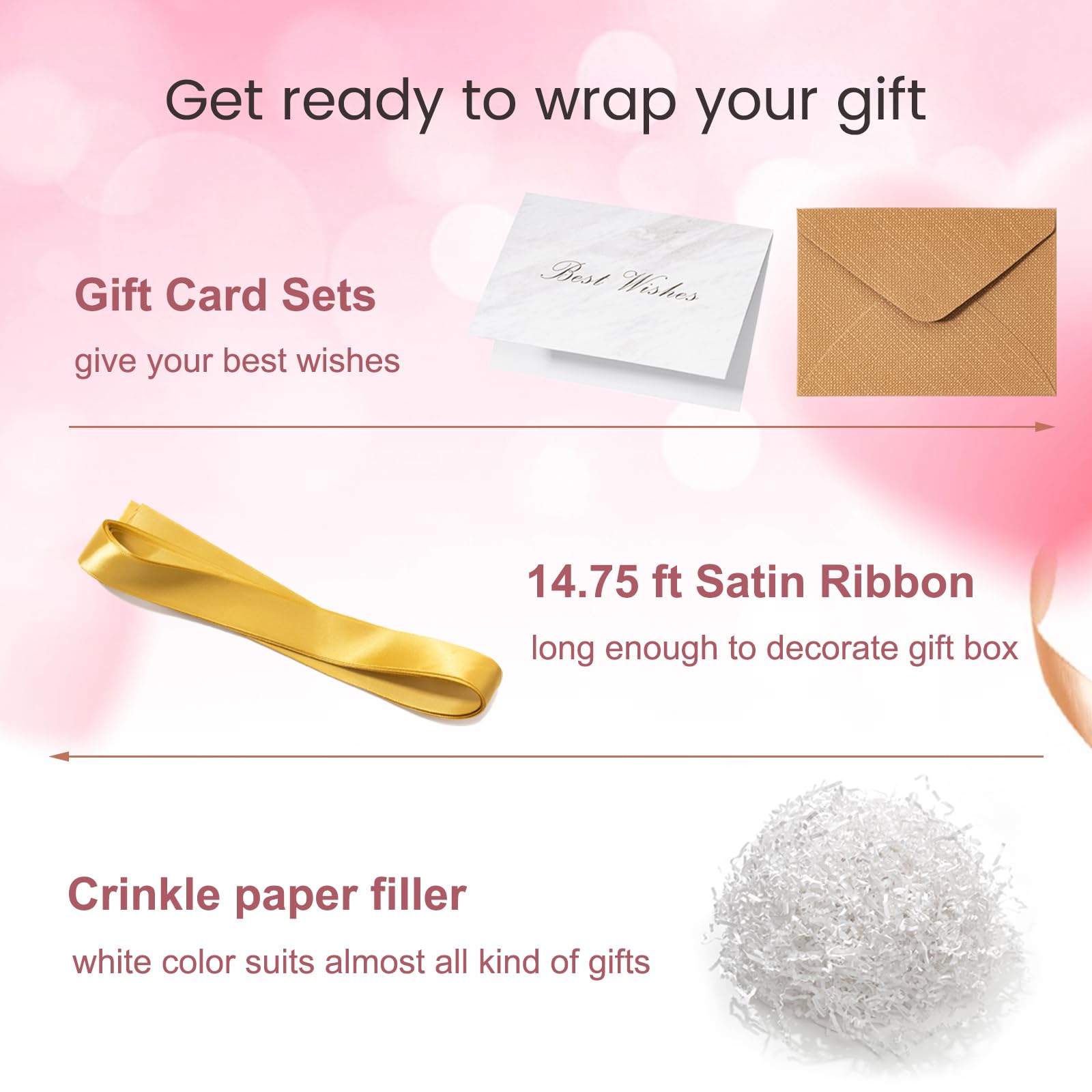 Mefleet Large Gift Box with Lid for Presents 12x12x12 Inches Extra Big Deep Square Pink Boxes 1 Pack for Christmas, Birthday, Valentine's Day, Mother's Day - Contains Crinkle Paper, Ribbon and Card