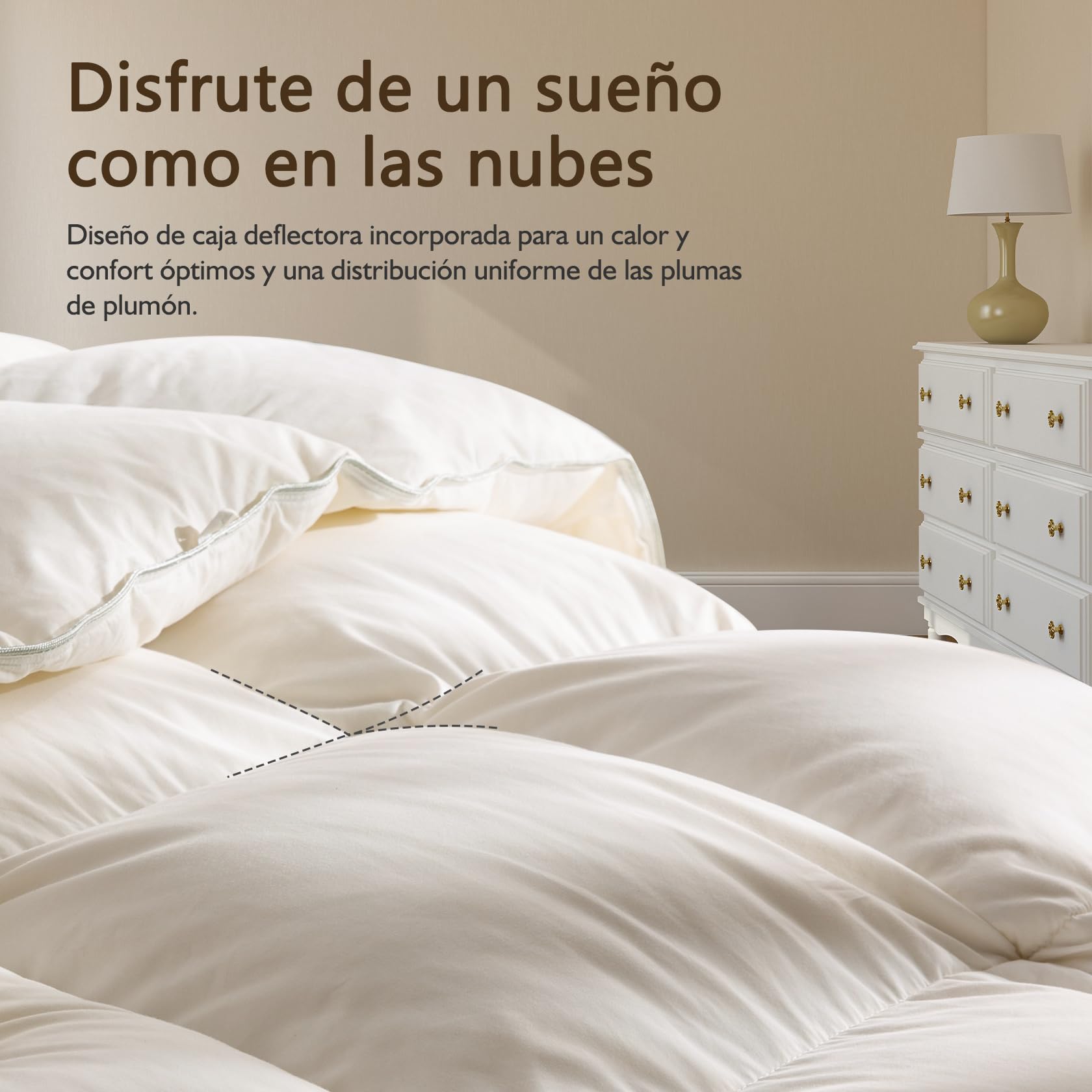 BPC Edredón de plumón de Lujo Cama 90，100% algodón orgánico Edredon nordico de Plumas para Invierno 155x220 cm, edredones ultrasuaves Hotel Collection Individual de Plumon, Oeko-Tex y RDS