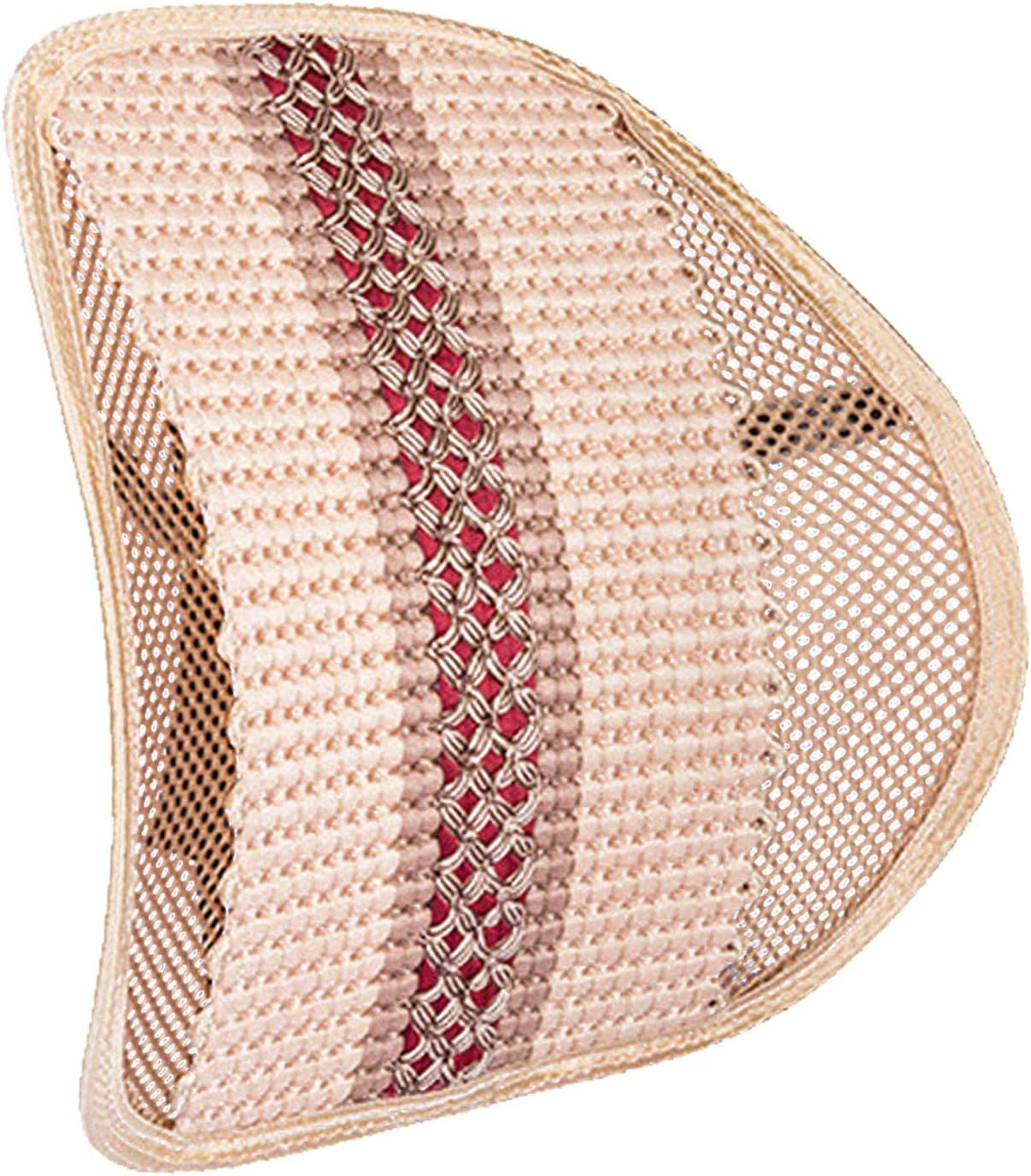 Mesh Back Support Cushion, Car Back Support for Car Home Office Chair Air Flow 40cmx39cm Mesh Back Support Back Rest Support Cushion, Beige