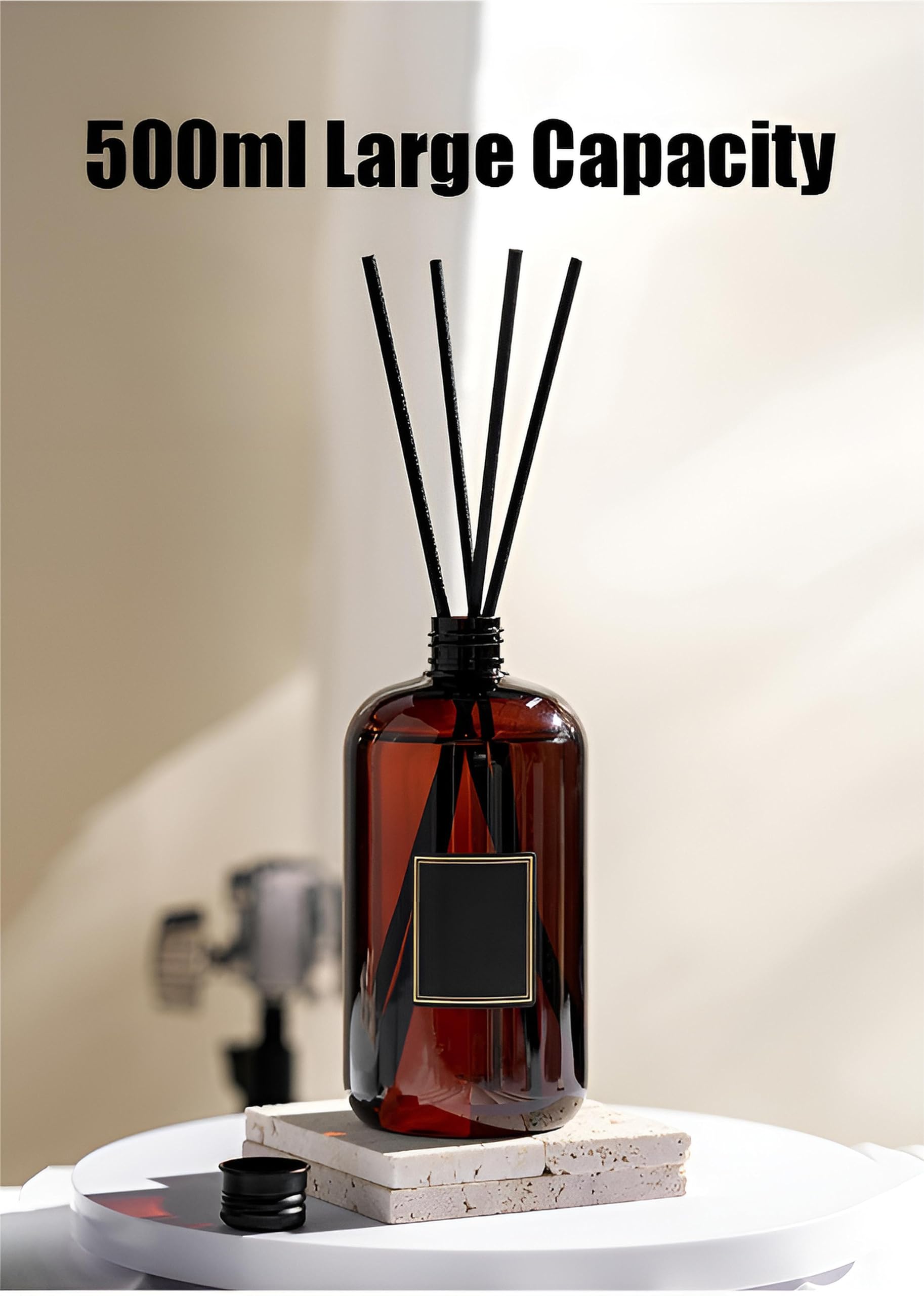 Aceite difusor de Hotel Collection, 500 ml (16,9 oz), aceites Esenciales para aromaterapia, Aceite aromático de Larga duración con 5 Varillas de caña, Ideal para ambientadores(Gardenia)