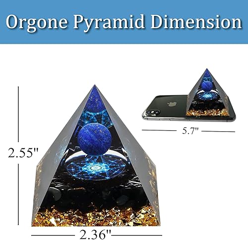 Miniatura 28 de Pirámide de orgón, pirámide de cristal curativo de amatista y piedras curativas de orgonita, cristales de protección, generador de energía