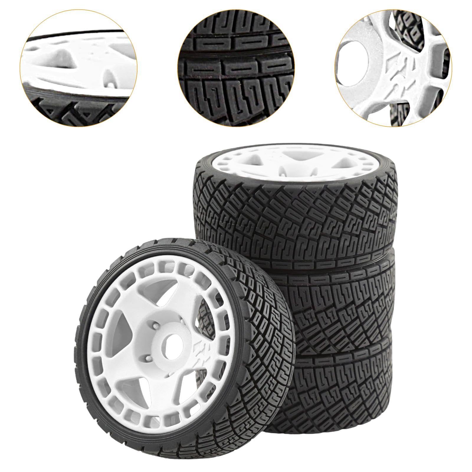 4er Set RC Räder Und Reifen für 1:7 1:8 Crawler Autos, Weiß