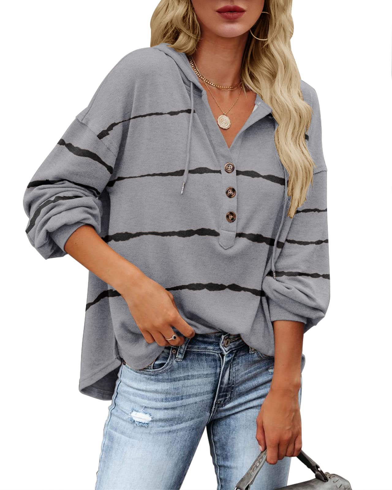 MEDIUM Tutorutor Womens Oversized Long Sleeve Sweatshirts Hoodies