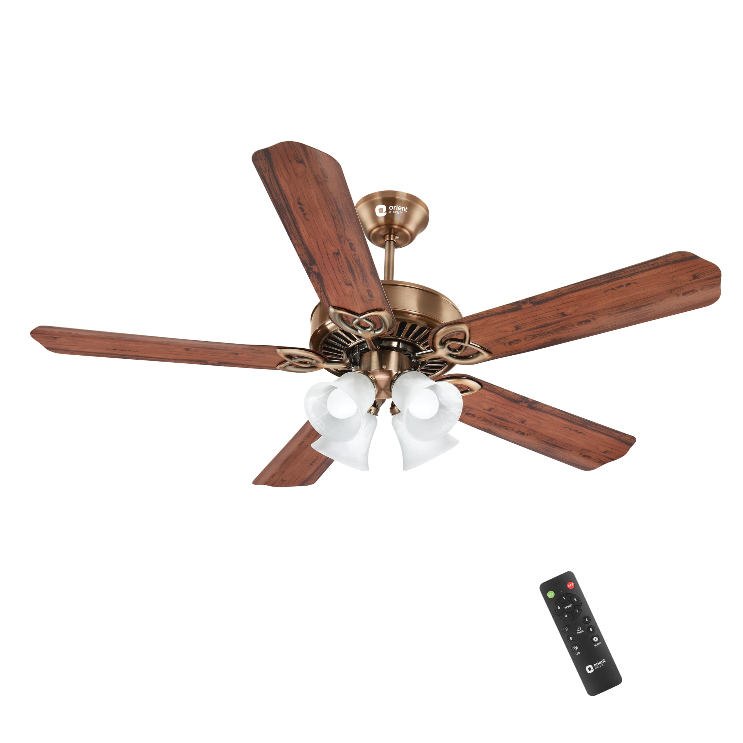 Orient Electric Subaris 1300mm Underlight Ceiling Fan with Remote | BEE 1 Star Rated Energy Efficient Fan|100% Copper Motor | High Air Speed and Delivery | Antique Copper