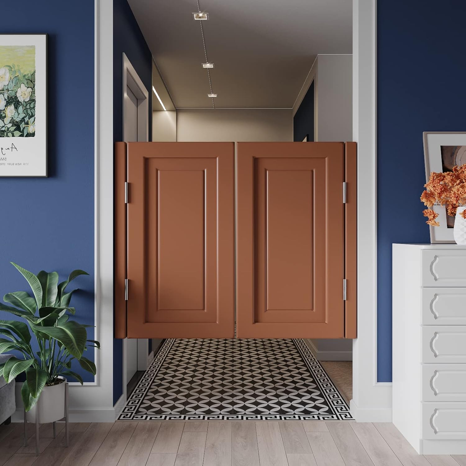 Buy Cafe Swinging Doors,Indoor Premade Solid Pine Saloon Swing Door,Mediterranean Style Parlor