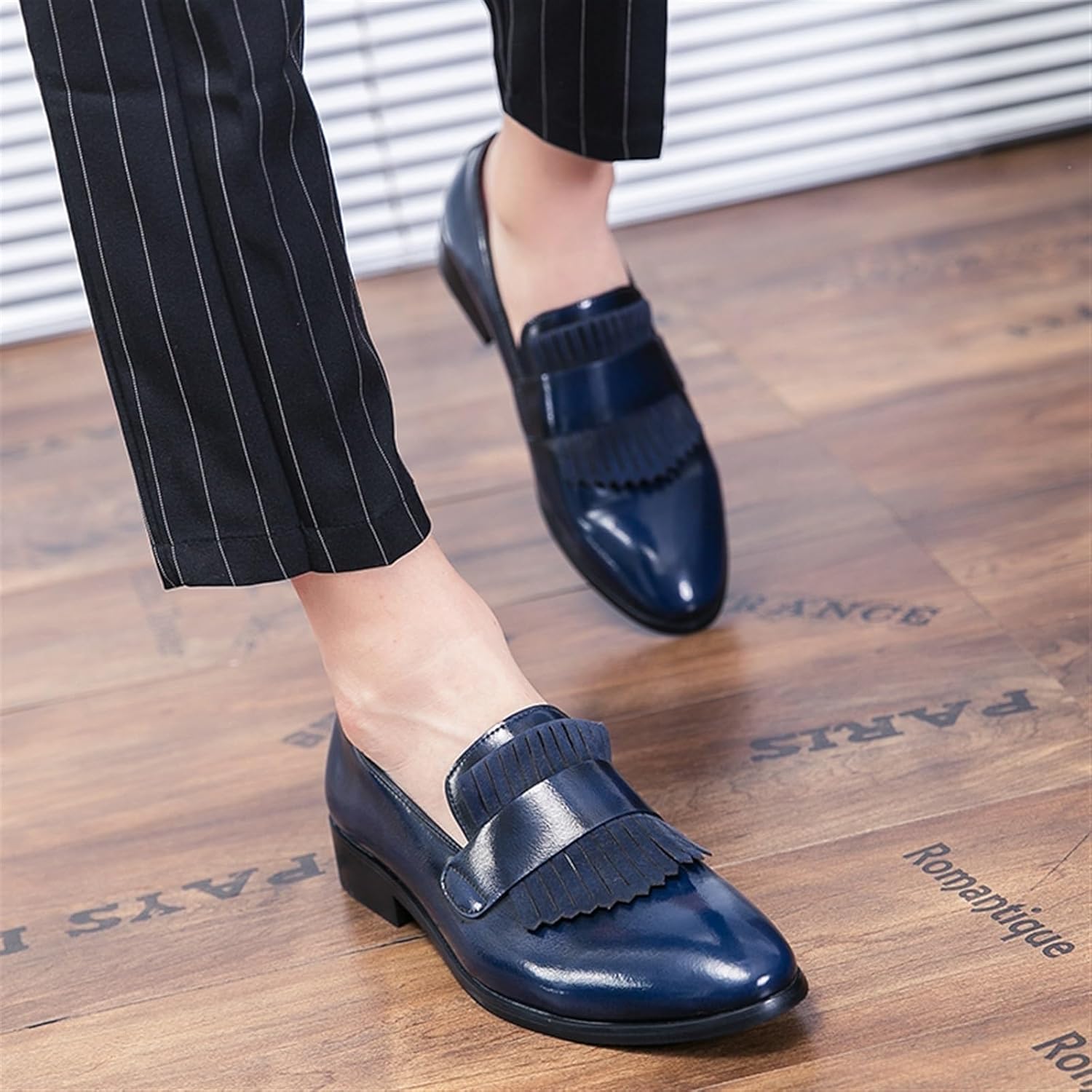 Dress Shoes for Men Men's Tassel Leather Casual Dress Shoes British Design Flats for Weddings and Business