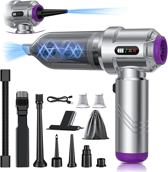 Kimdog Handheld Car Vacuum Portable Cordless 18000PA Rechargeable Vacuum Cleaner Small Air Duster for Home,Keyboard,Pet