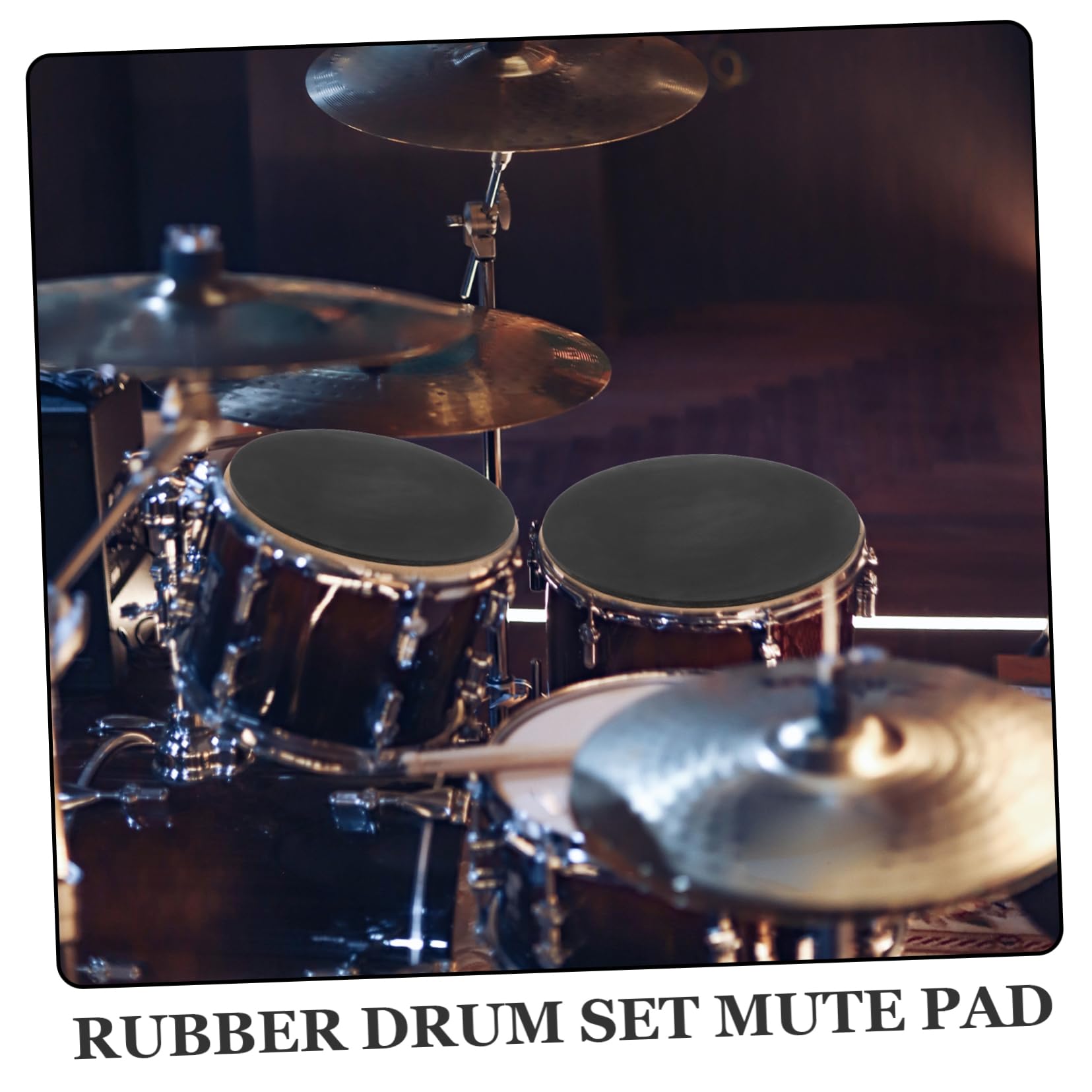 Pad de Práctica de Batería Negro de Madera y Goma para Percusión | Efecto de Amortiguación Ajustable, Accesorio para Ensayo, Acabado en Negro, Formato Compacto