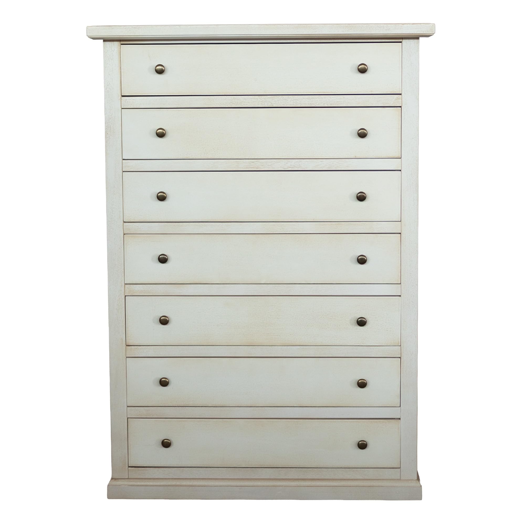 Vicentini arreda CASSETTIERA SETTIMINO IN LEGNO SHABBY CHIC BIANCO ANTICATO 7 CASSETTI
