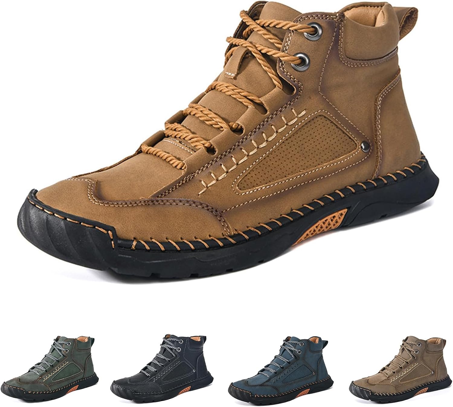 Sawbehind Mens Boots, Sawbehind Leather Boots Mens, Saw Behind Salkin Men's Comfortable Handmade Leather Booties -Waterproof, Arch Support, Spacious Toe Box for Hiking Working - Image 4