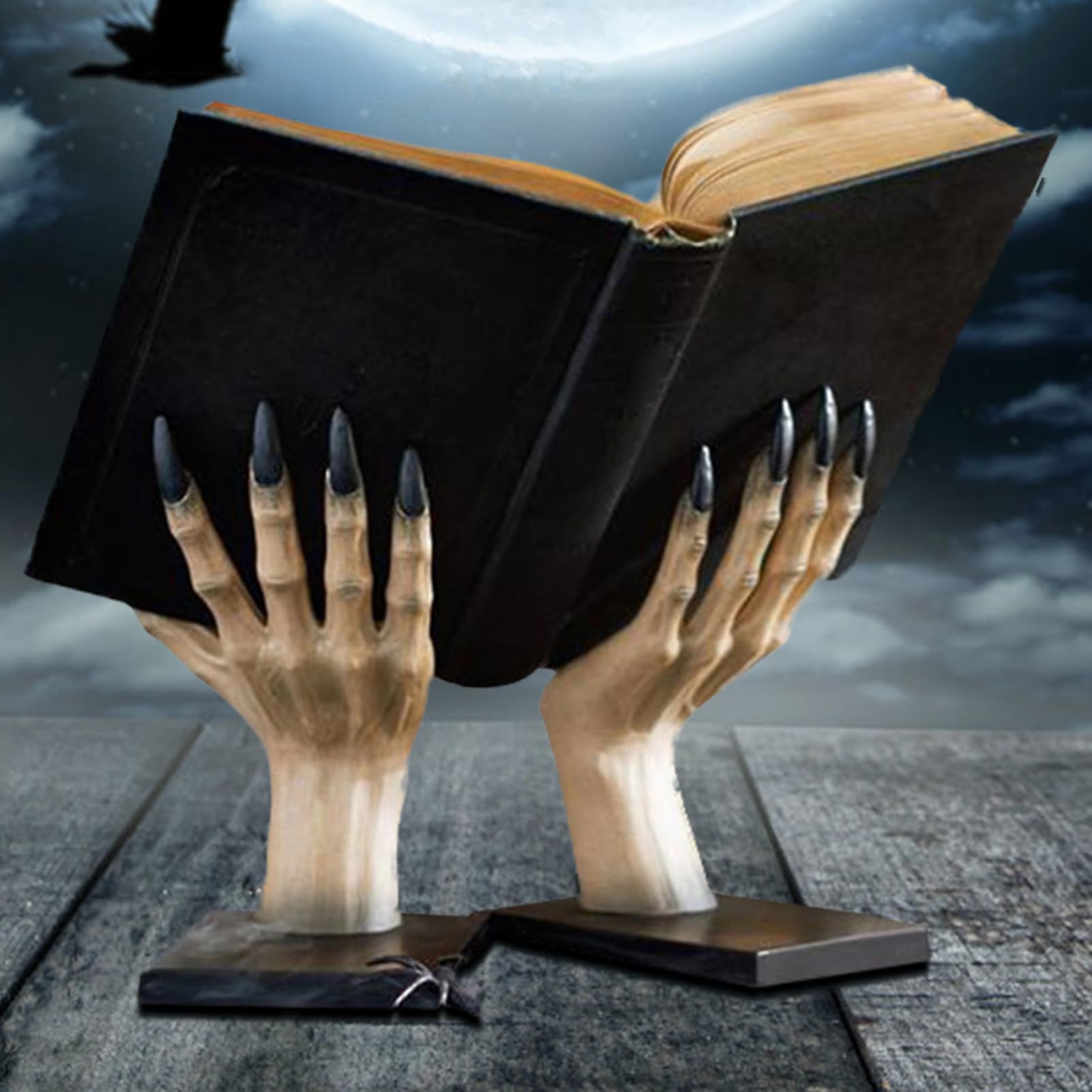 Reggilibri Originali Supporto Mani Di Gotiche In Resina Per Halloween