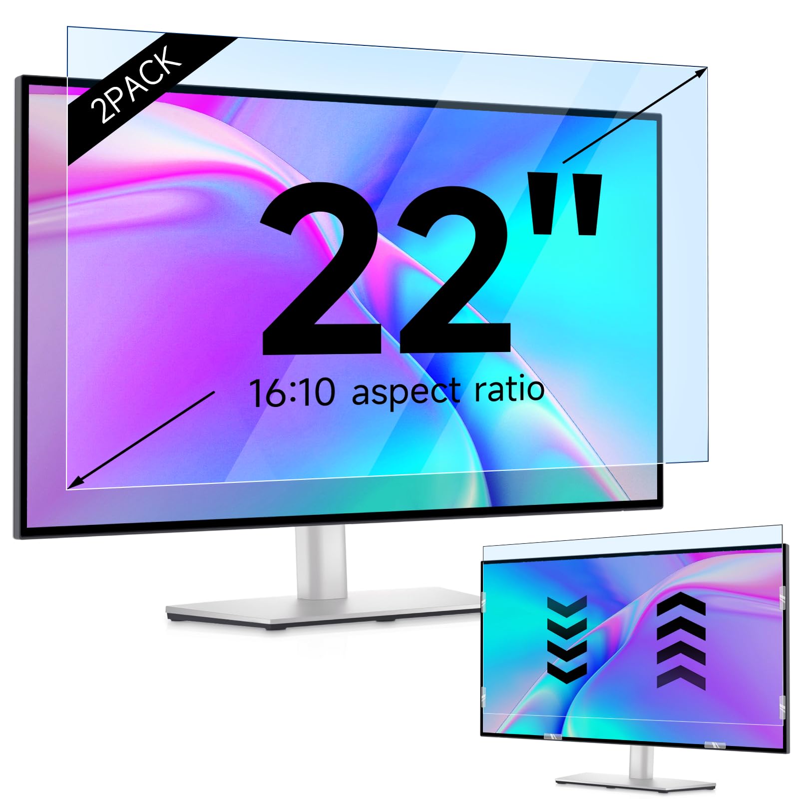 IPROKKO 2 Pack 22 Inch Blue Light Screen Protector for 16:10 Monitor