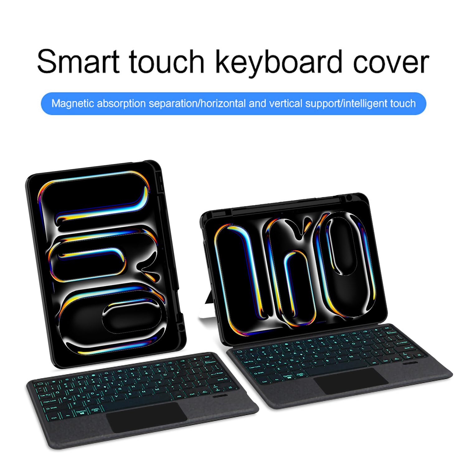 kaidisen Backlit Keyboard Case for iPad Pro 13 inch M4 2024 Keyboard with Touchpad Backlight Portrait Mode Magnetic Detachable Touch Keyboard Case