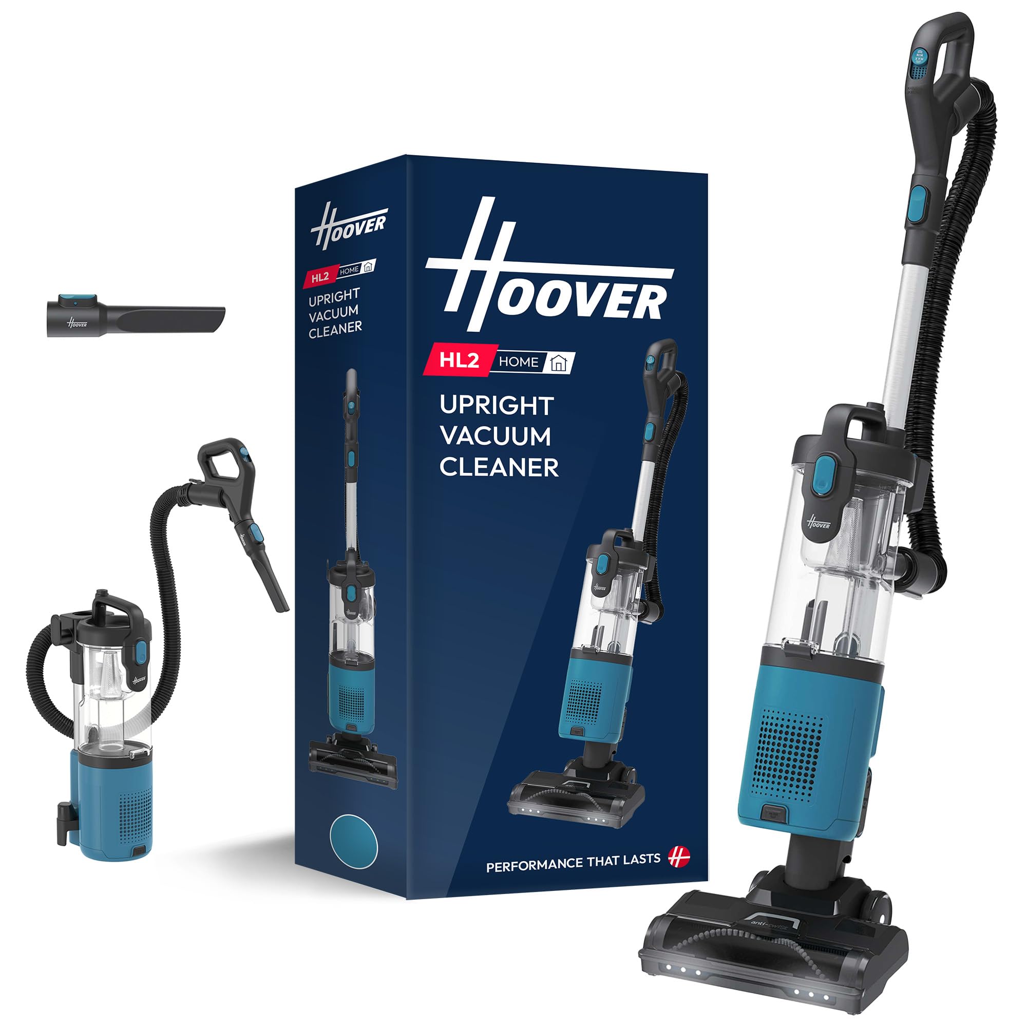 Hoover HL2 Home Upright Vacuum Cleaner Teal, 850W Powerful Bagless Vacuum, Lightweight Under 5kg, 2.5L Large Bin, 2-in-1 Upright & Handheld with Push & Lift, Carpets & Hard Floors [HL210HMA]