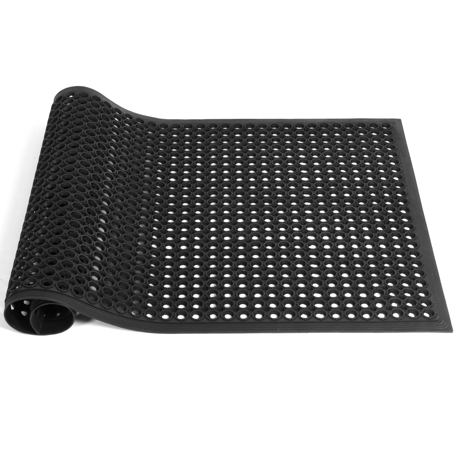 Grandi tappetini in gomma per esterni, 90 cm x 150 cm, tappetino per drenaggio in gomma, antiscivolo, per cucina industriale, bagno