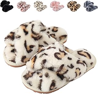 Fadezar Cute Slippers for Girls Warm Plush Home Slippers Kids Fluffy Sliders Slippers Winter Indoor House Shoes