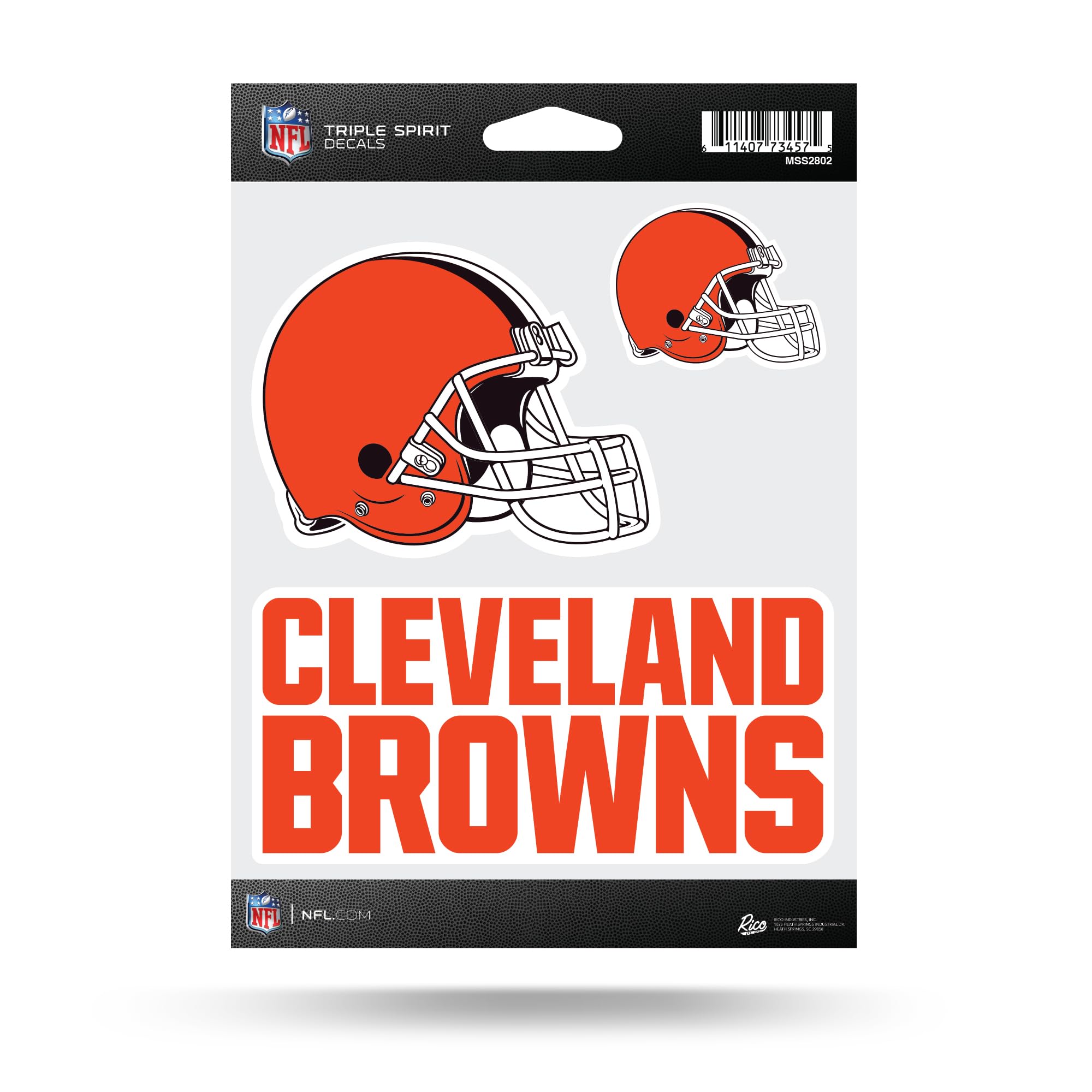 Planche autocollants Cleveland Browns NFL trois logos adhésifs pour collectionneur